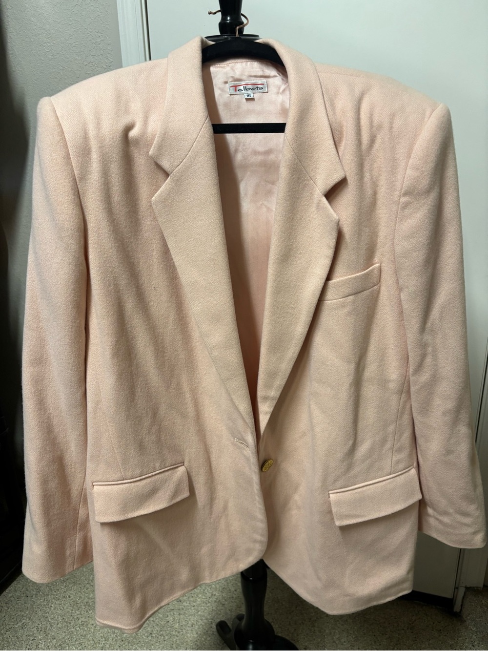 Talbots Women's Wool Cashmere Pale Pink Blazer Jacket
